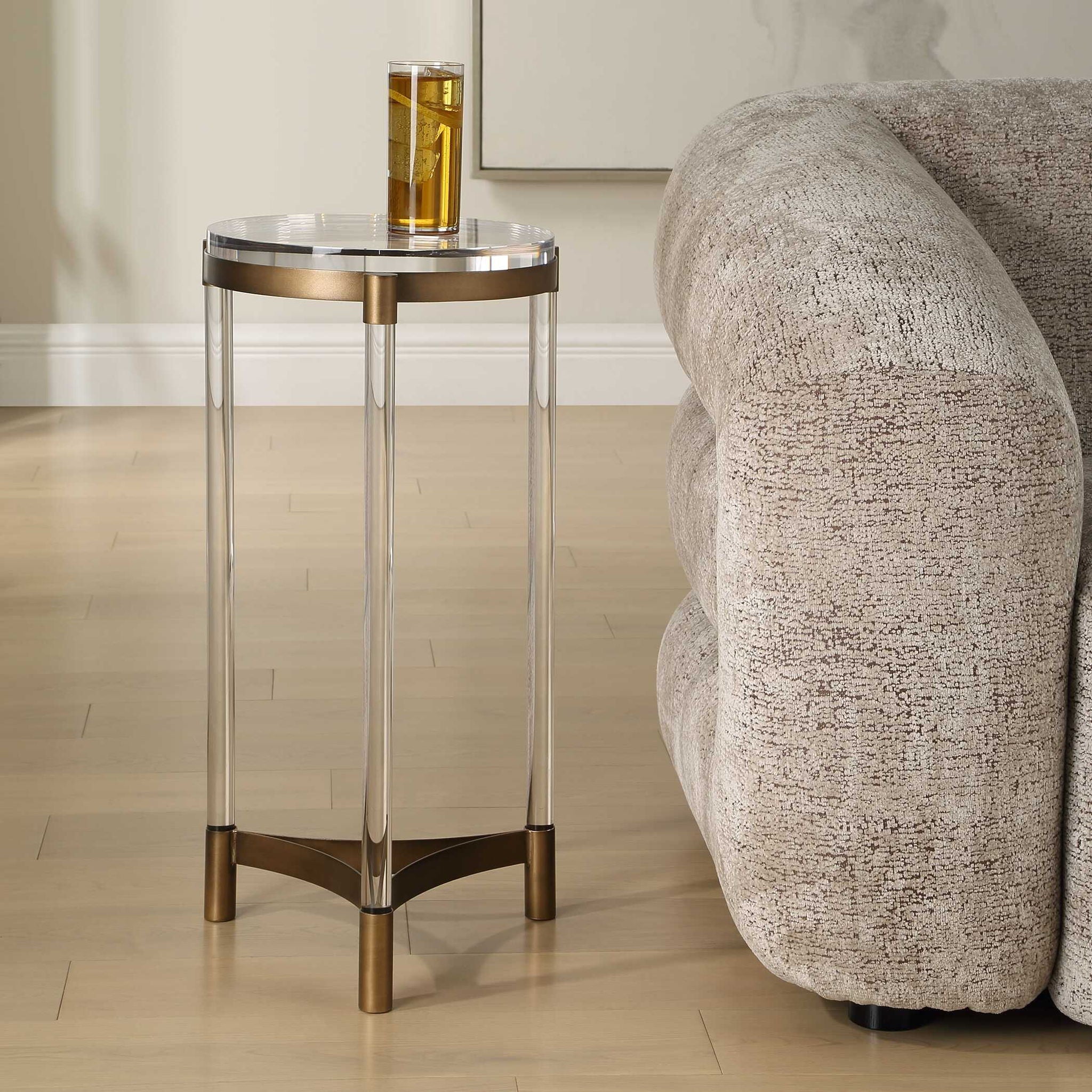 Pereira - Round Acrylic Accent Table - Bronze