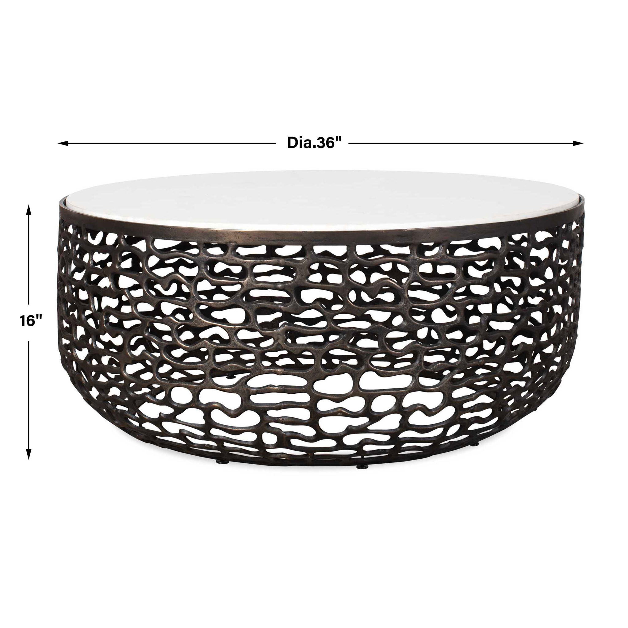 Sabena - Marble Outdoor Coffee Table - Black / White