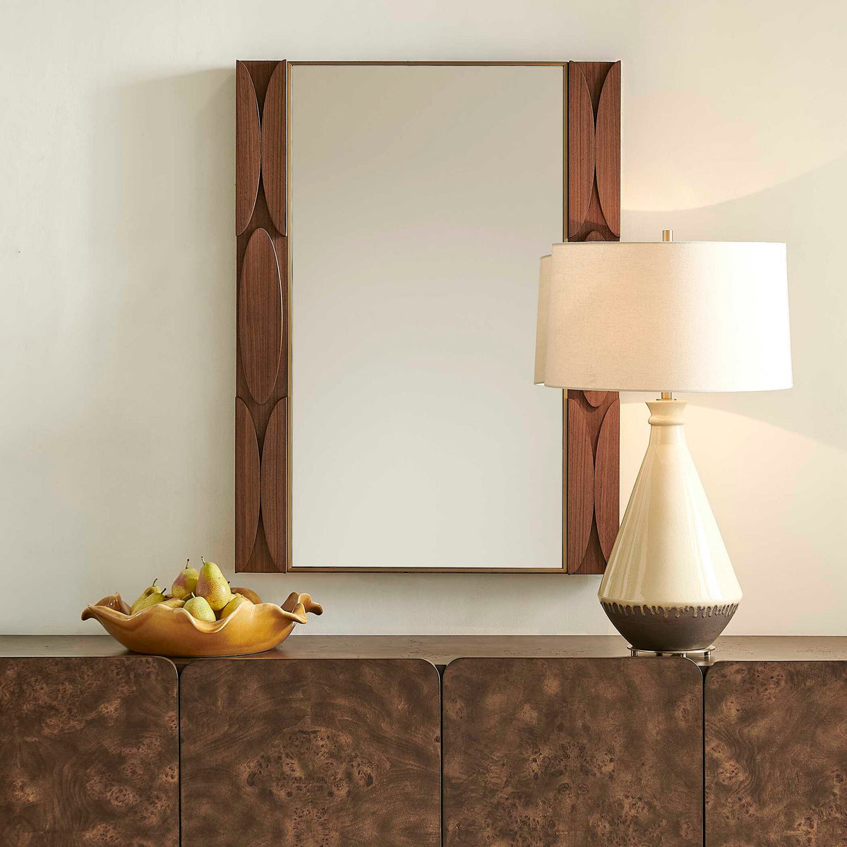 Macario - Mid-Century Wood Mirror - Woodtone