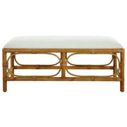 Laguna - Fabric Rattan Bench - White