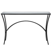 Alayna - Metal & Glass Console Table - Black