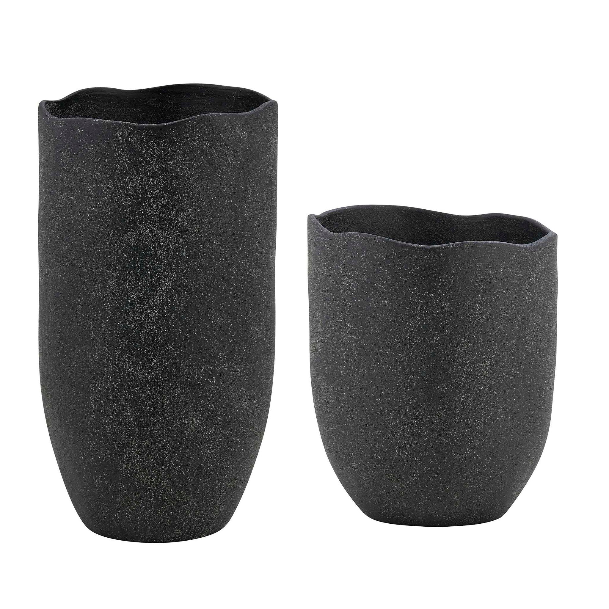 Komorebi - Indoor-Outdoor Vases (Set of 2) - Black