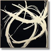 Ivory Swirl Touch - 32" x 32" Framed Wall Art - Black