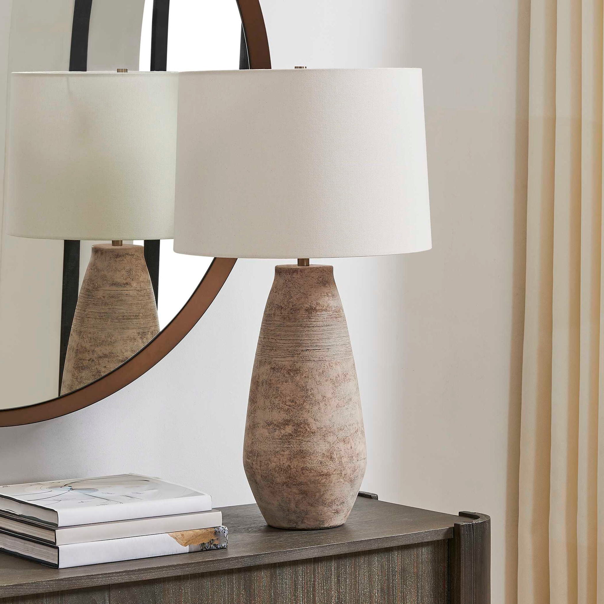 Dunford - Aged Table Lamp - Brown / Gray