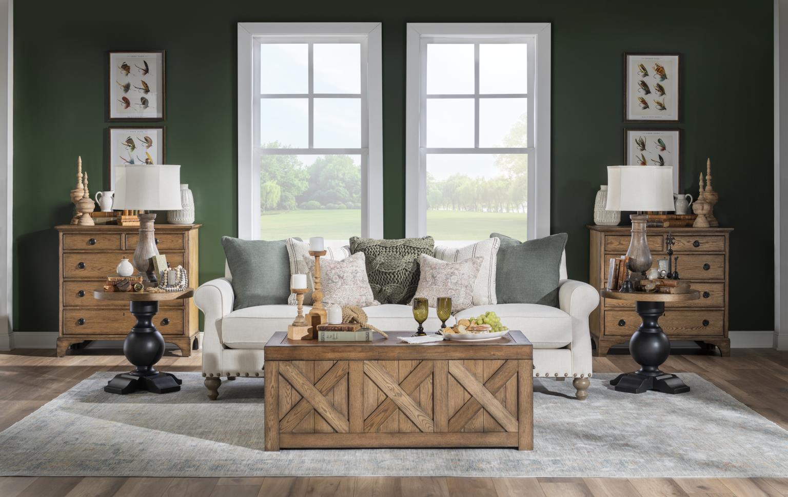 Vintage Market - Urn Base End Table - Barnwood Oak And Kettle Black