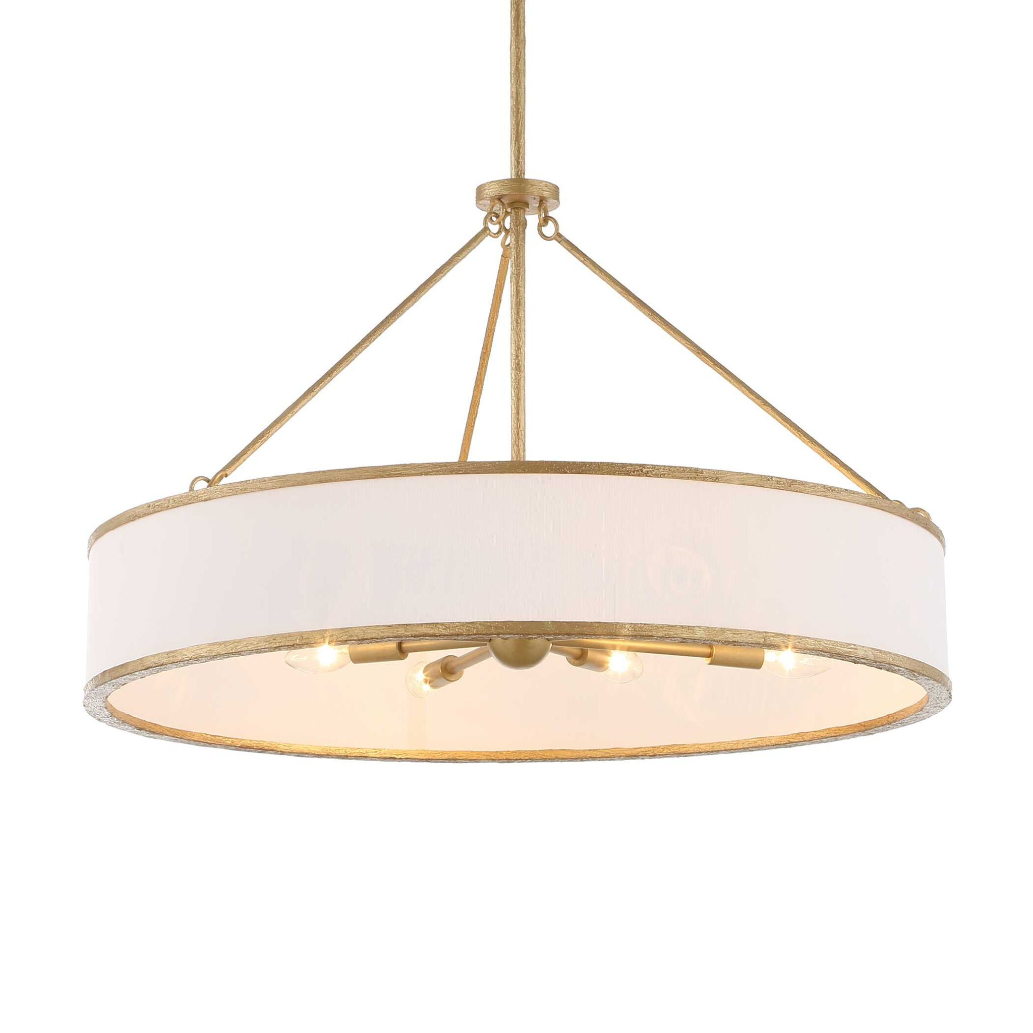 Algiers - 8 Light Drum Pendant - Gold / White