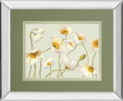 Bright Poppies By Novak - Mirror Framed Print Wall Art - Beige