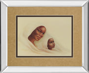 Two Generations - Mirror Framed Print Wall Art - Beige