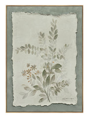 Muted Foliage Texture - 20" x 28" Framed Wall Art - Green
