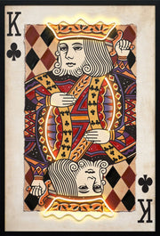 Royal Card I Hand-Embellished LED Canvas In Frame - Black / Red