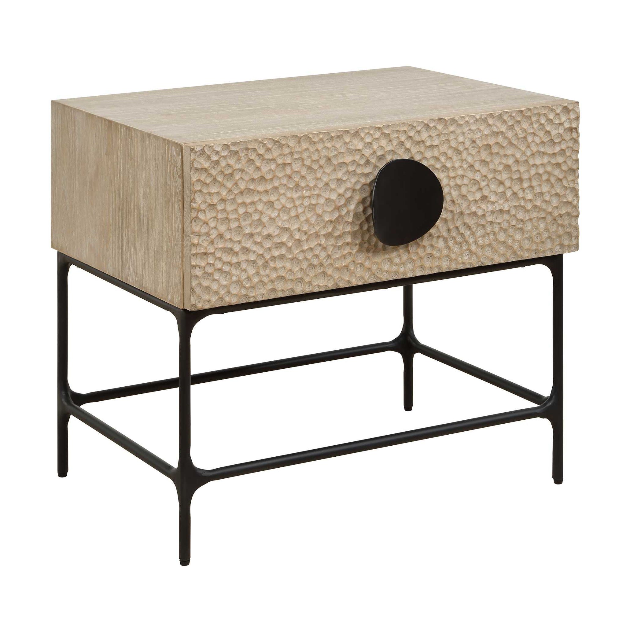 Lunar - Wooden Side Table - Black / Woodtone