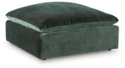 Carriage View - Oversized Accent Ottoman - Jade