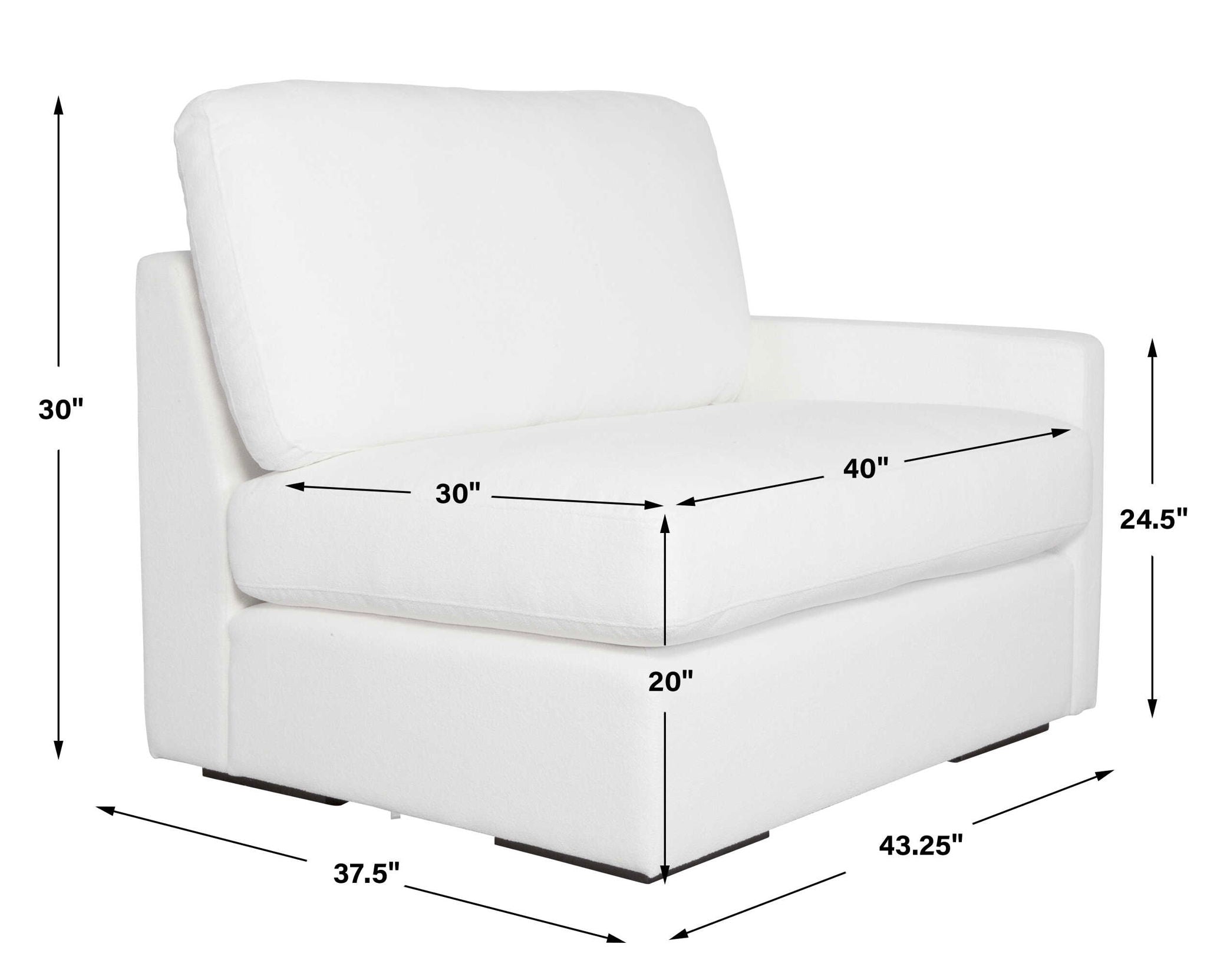 Refuge - Arctic White Right Arm Facing Sofa