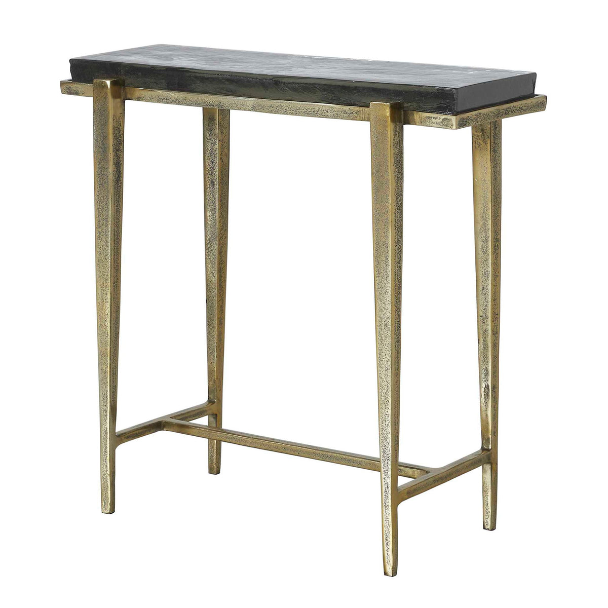Preston - Rectangular Accent Table - Brass,Gold