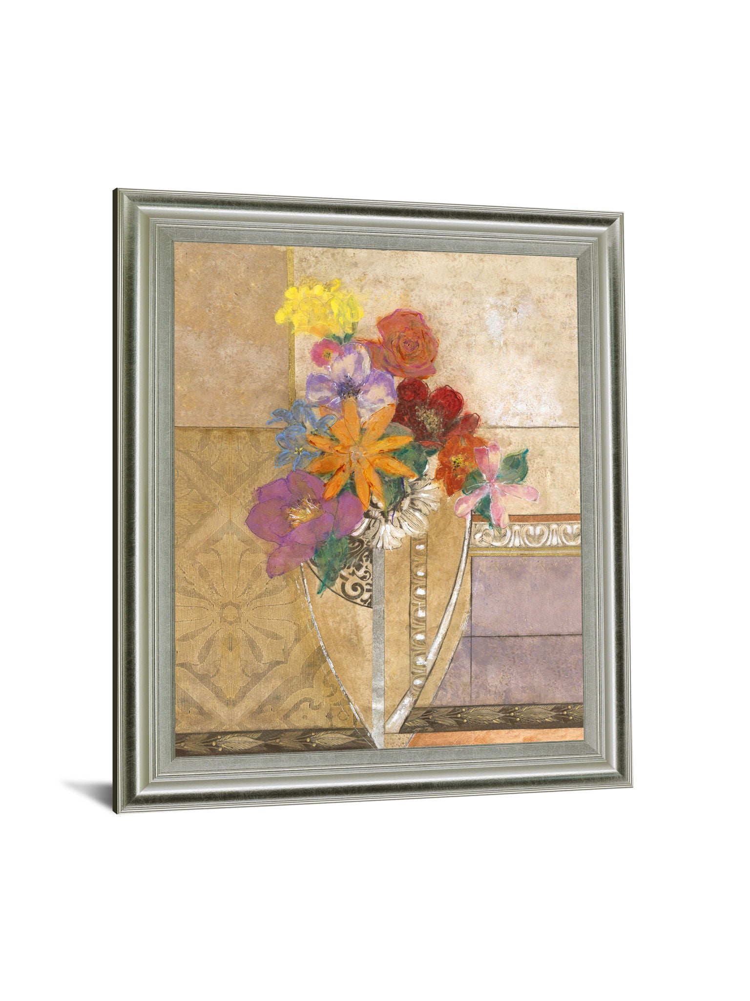 Opulent Blossom Mix - 28" x 34" Framed Wall Art - Gold