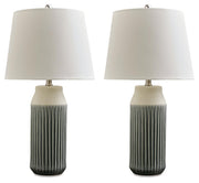 Afener - Ceramic Table Lamp (Set of 2) - Blue / Beige