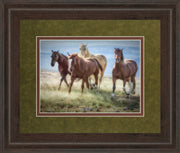 Morning Stroll By Wendy Caro - Framed Print Wall Art - Light Brown