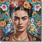 Vivid Gaze Reverie - 32" x 32" Framed Wall Art - Blue