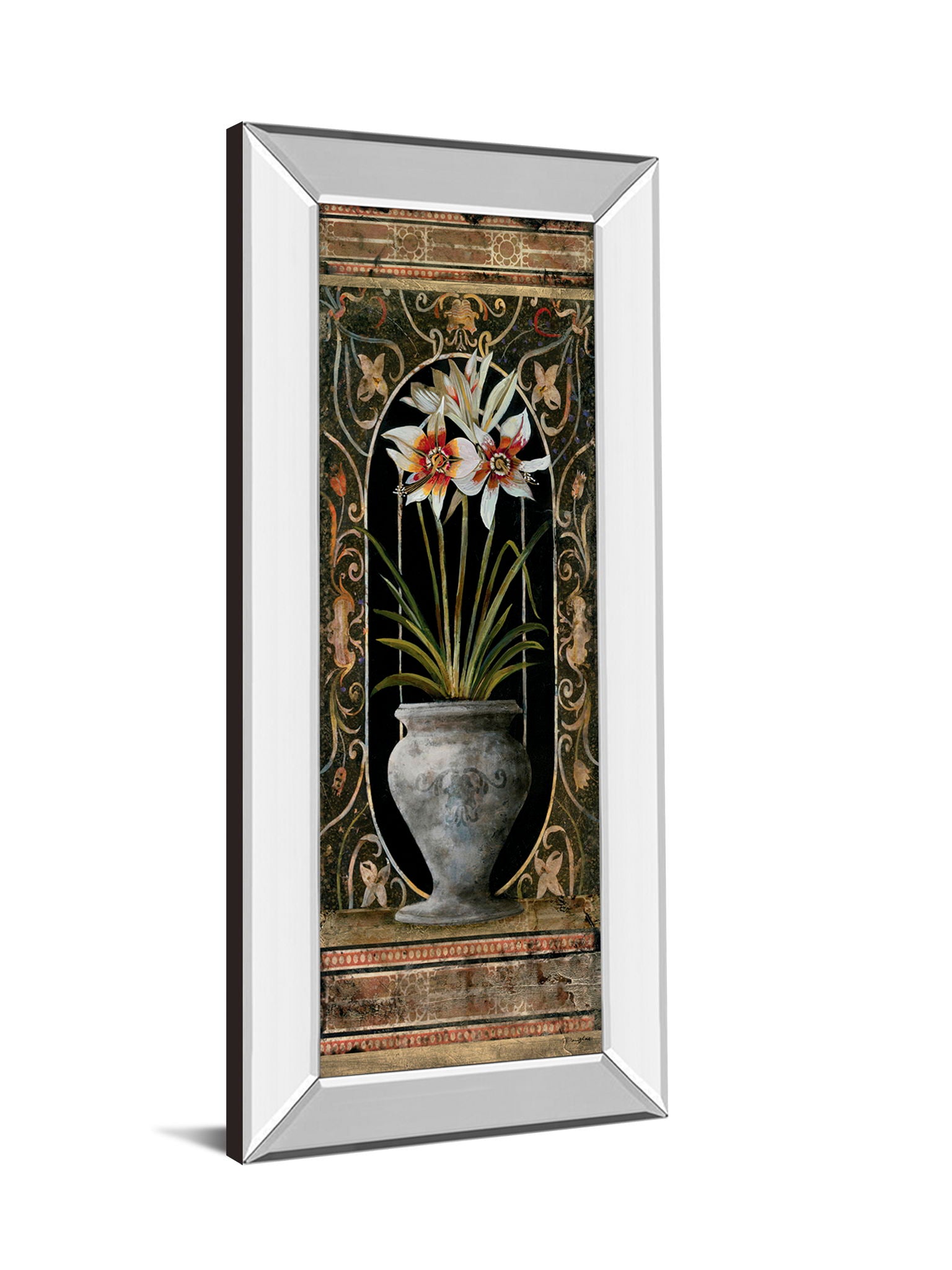 Blanco Botanical Il By Douglas - Mirror Framed Print Wall Art - Beige
