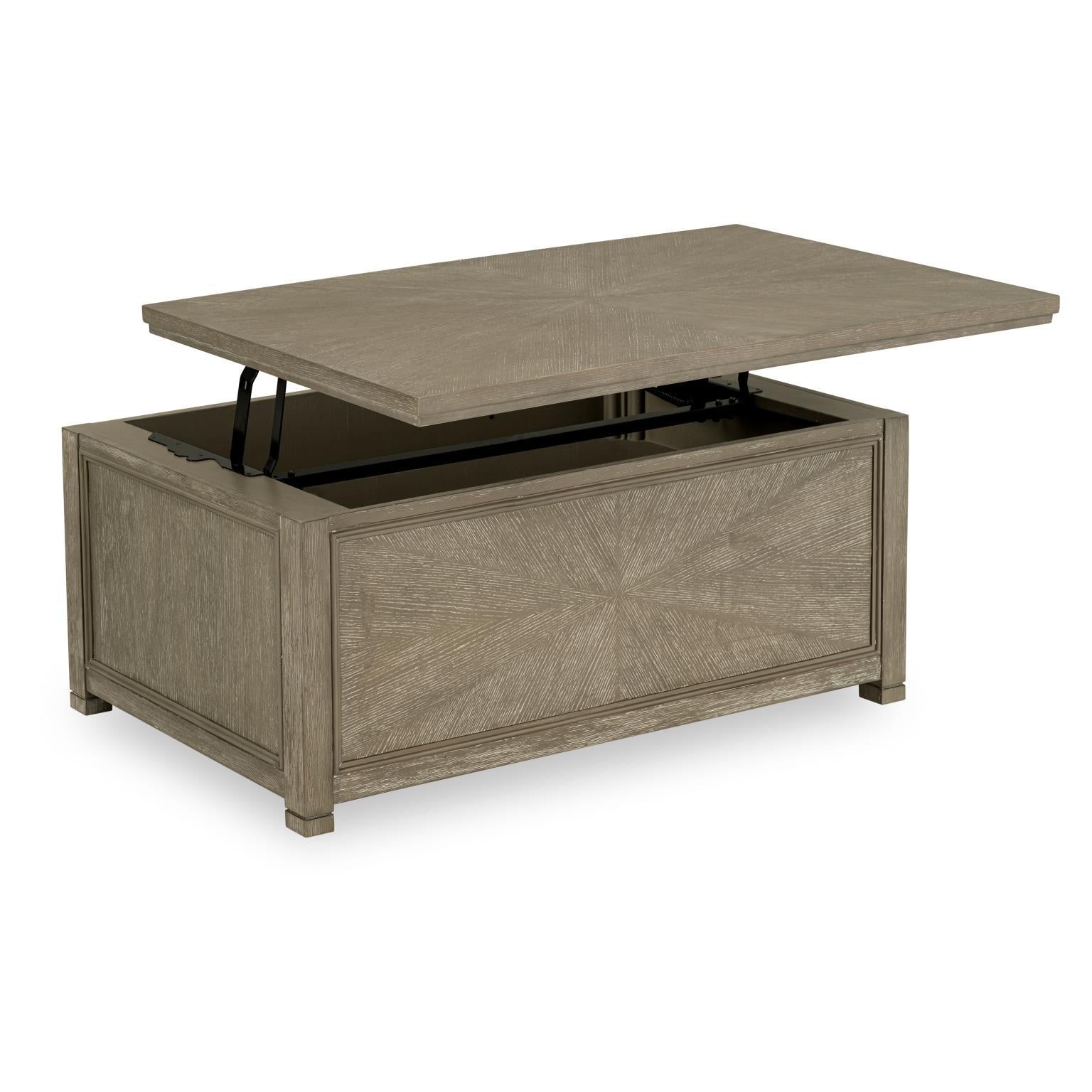 Lena - Lift Top Cocktail Table With Casters - Mink