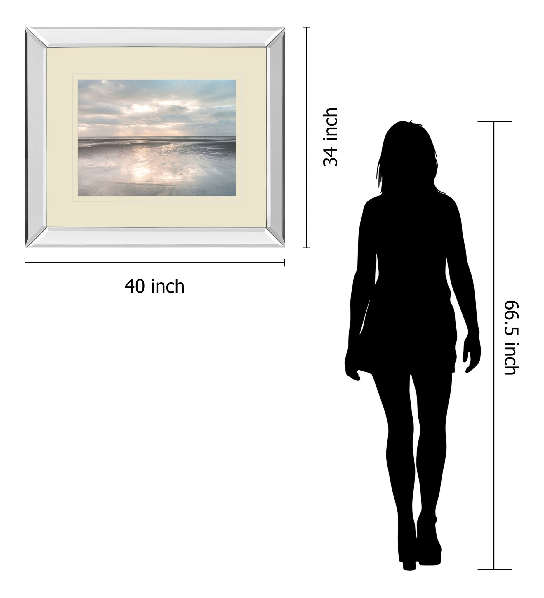Silver Sands By Assaf Frank - Mirror Framed Print Wall Art - Beige