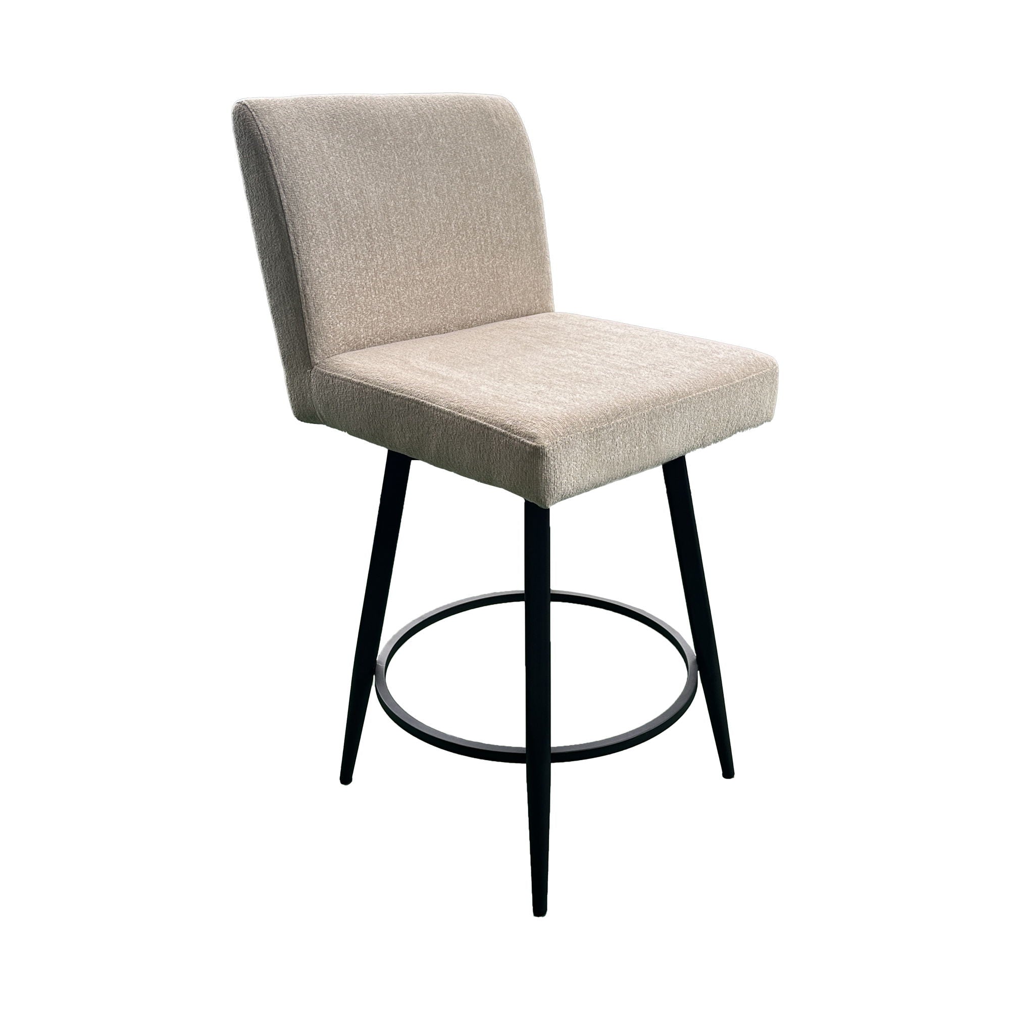 Metal Base Barstools - Barstool With Parsons Seat - Champagne