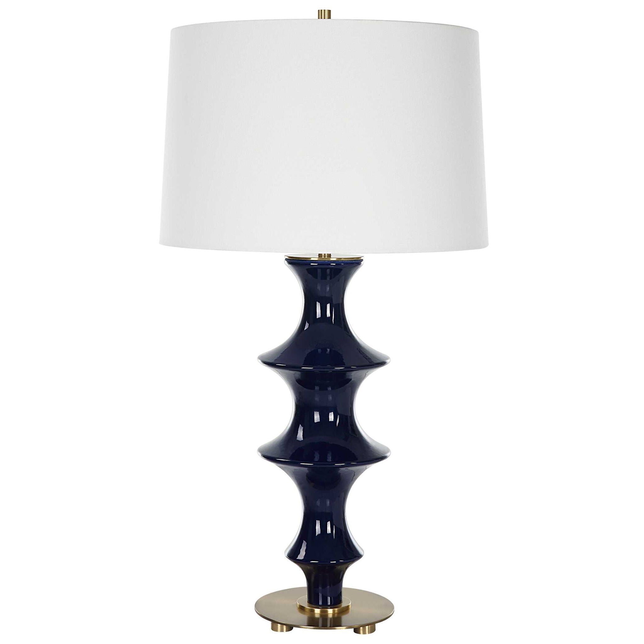 Coil - Sculpted Blue Table Lamp