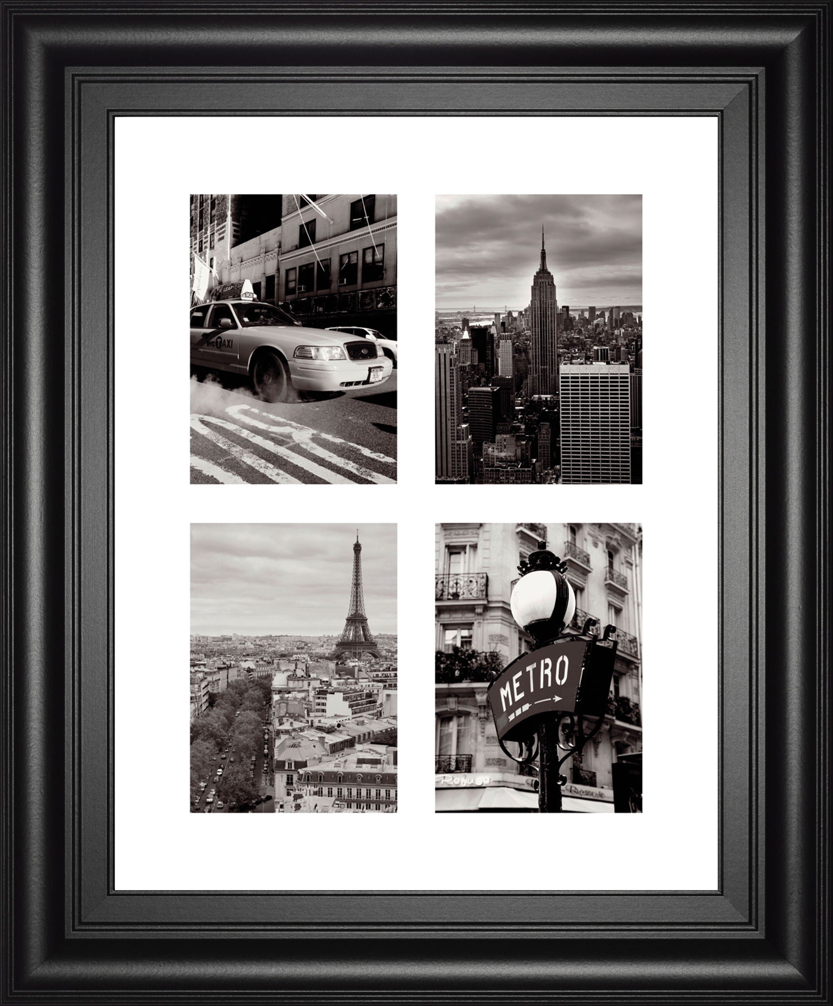 City Composite By Joseph Eta - Framed Print Wall Art - Dark Gray