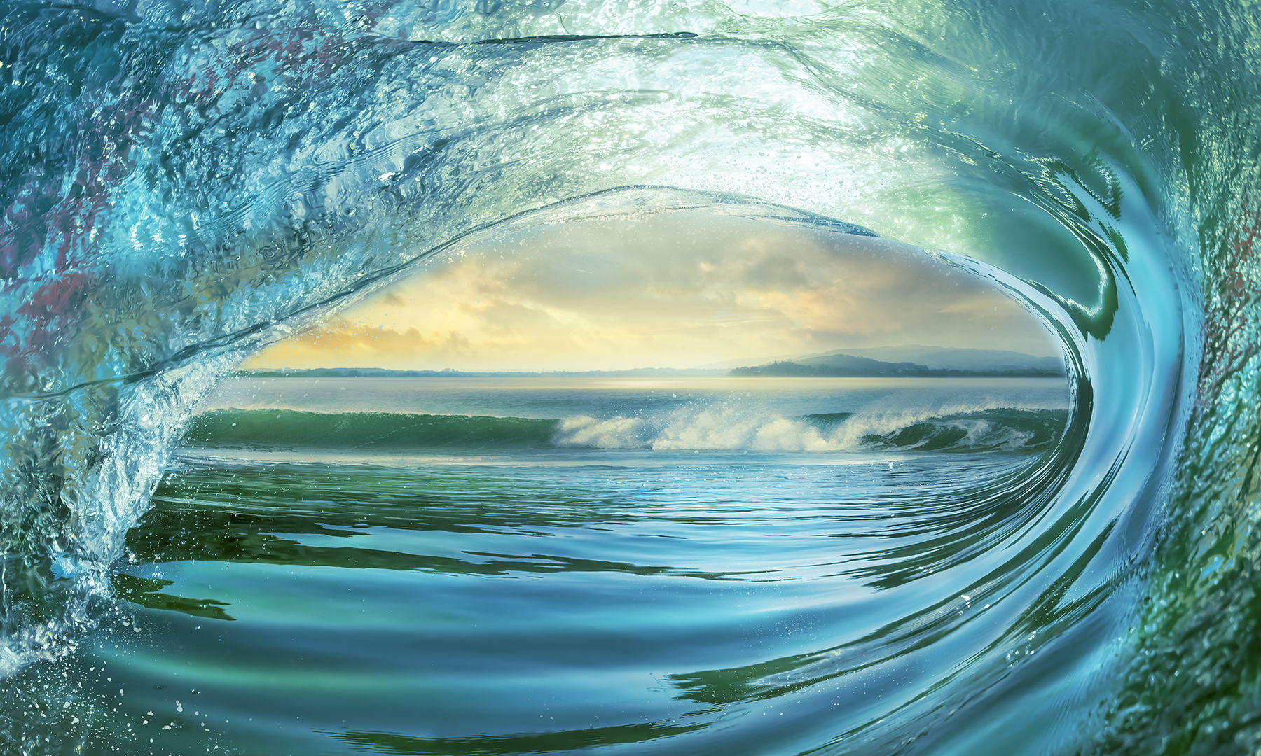 Small - Big Wave By Mike Calascibetta - Blue