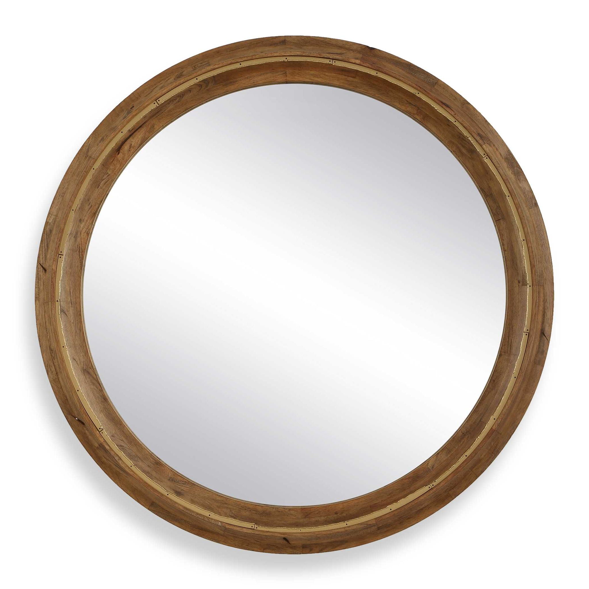 Frontier - Round Wood Mirror - Woodtone