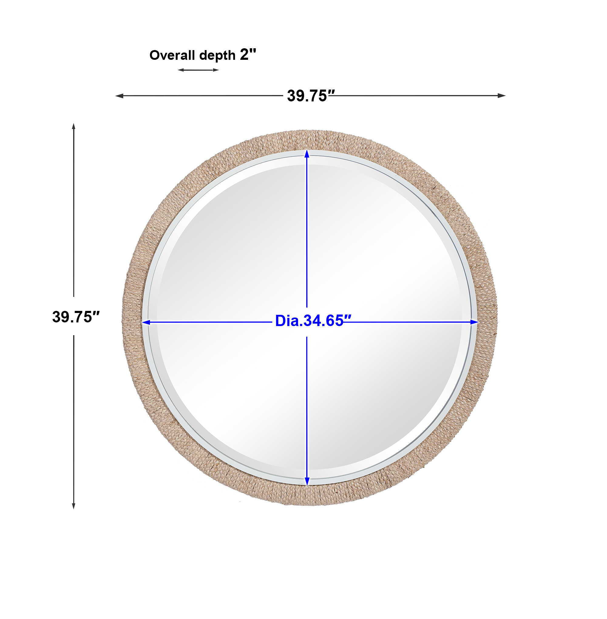 Carbet - Round Rope Mirror - Light Brown