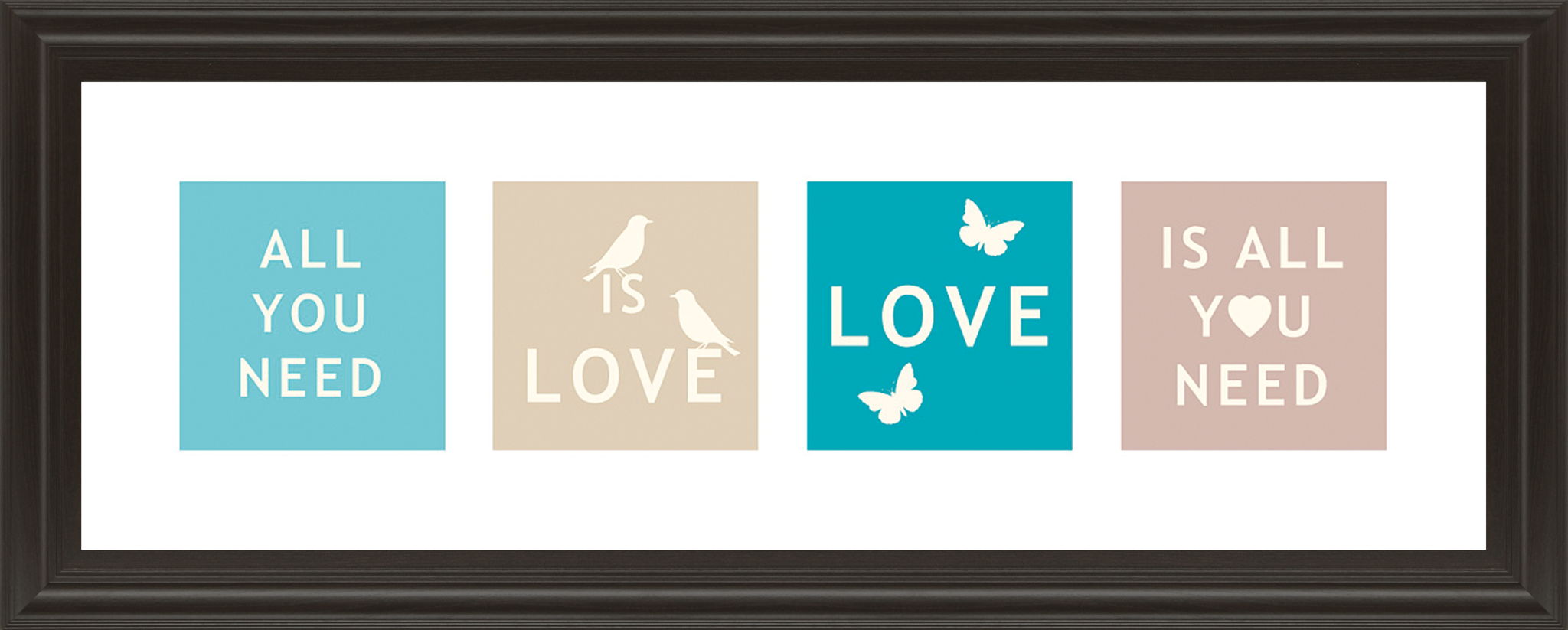 Words Of Kindness Il By The Vintage Collection - Framed Print Wall Art - Blue