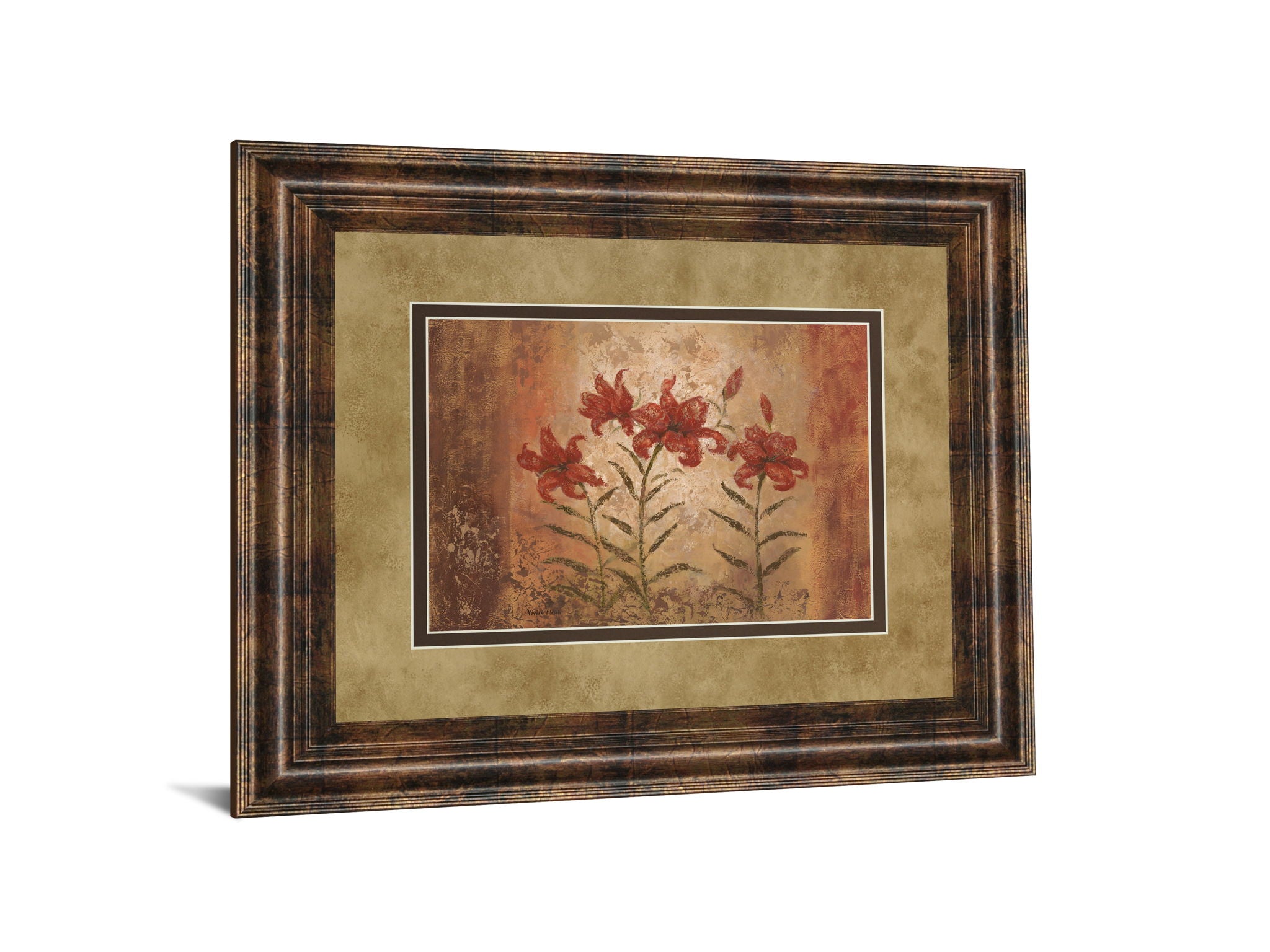 The Lily Style By Vivian Flasch - Framed Print Wall Art - Light Brown