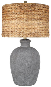 Ashen Grove - 28 X 16 - Ceramic Table Lamp - Weathered Charcoal Stone