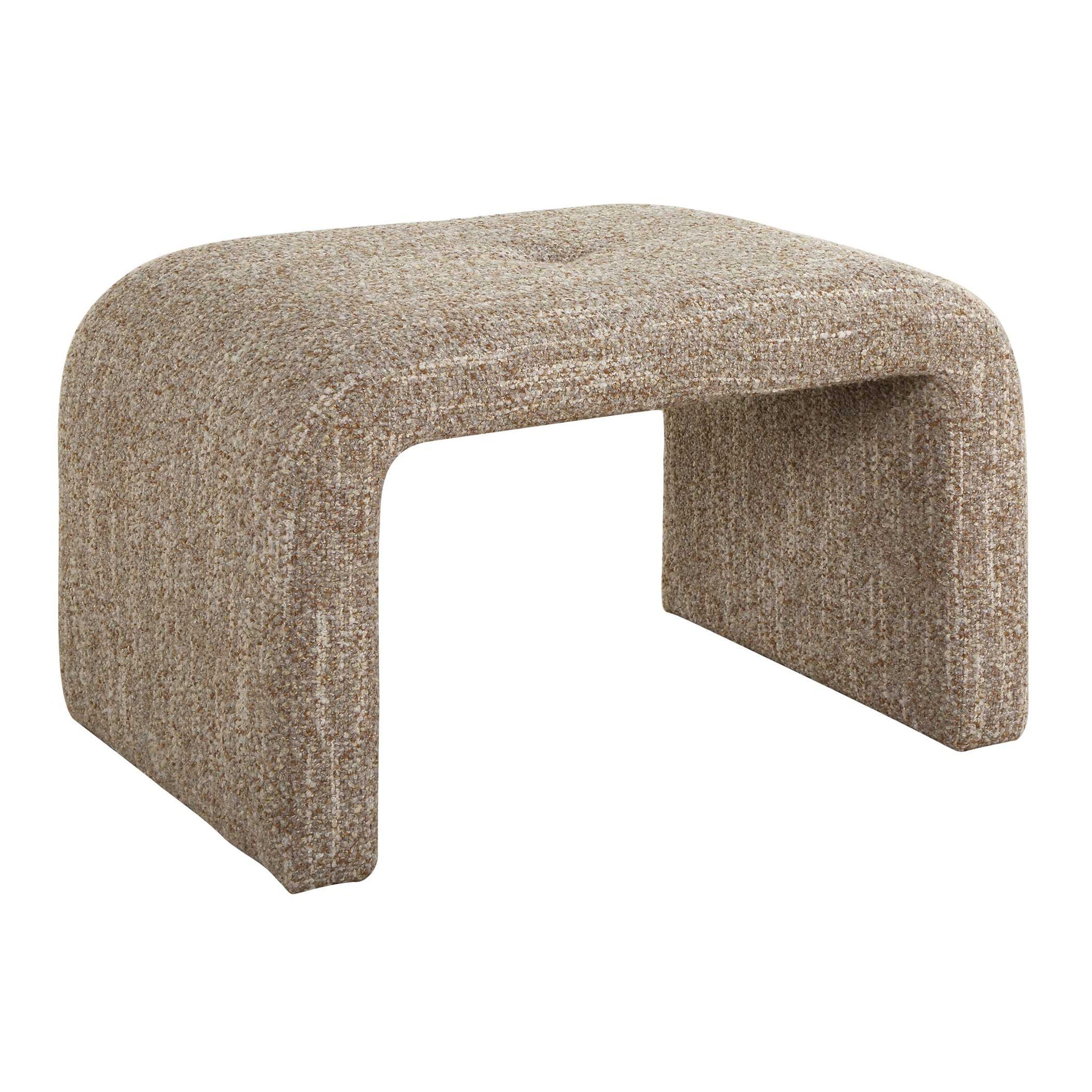 Leora - Upholstered Modern Small Bench - Brown