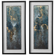 Glimmering Agate - Abstract Prints (Set of 2) - Blue