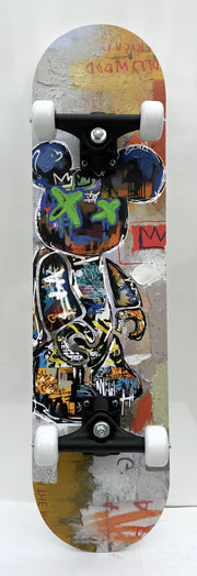 Skateboard - Graffiti Bear White - Gray