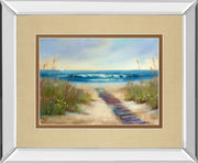 Serenity Il By Karen Marguliss - Mirror Framed Print Wall Art - Beige