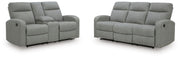 Gauntlet - 2 Pc. - Reclining Sofa And Loveseat - Sterling