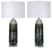 Nocturne Current - 29 X 15 - Art Glass Table Lamp (Set of 2) - Midnight Smoke Blue