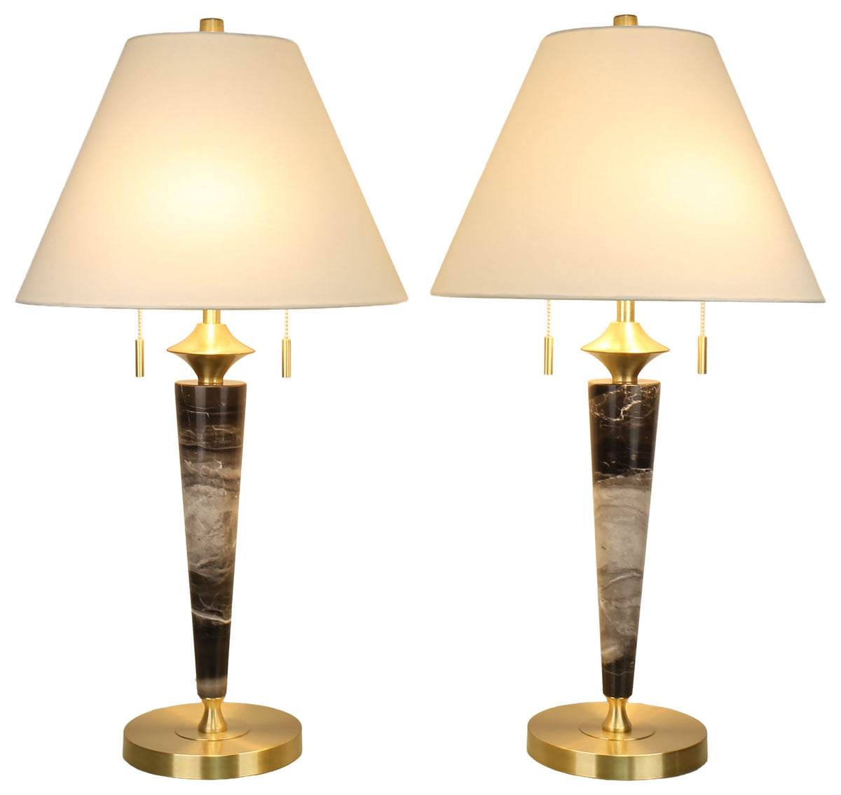Midnight Scepter - 31 X 16 - Marble Table Lamp (Set of 2) - Black Marble