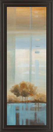 Window On The Word Il By Carol Robinson - Framed Print Wall Art - Light Blue