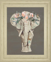 22x26 Flower Crown Elephant II By Jennifer Goldberger - Beige
