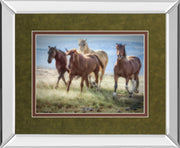 Morning Stroll By Wendy Caro - Mirror Framed Print Wall Art - Light Brown