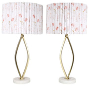 Meadow Silhouette - 29 X 15 - Metal Table Lamp (Set of 2) - Soft Gold, White Marble