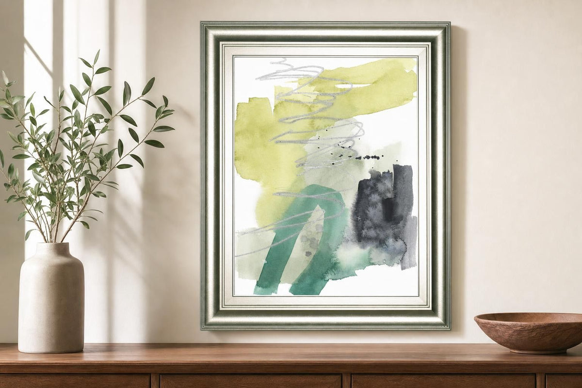 22x26 Graffiti Green II By Jennifer Goldberger - Green