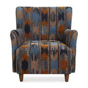 Lainey - Upholstered Ikat Armchair - Blue / Brown / Orange