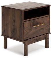 Calverson - One Drawer Night Stand - Medium - Mocha