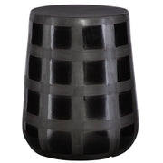 Patchwork Gridded - Garden Stool - Black