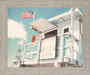 Seaside Watchtower - 28" x 34" Framed Wall Art - Light Blue